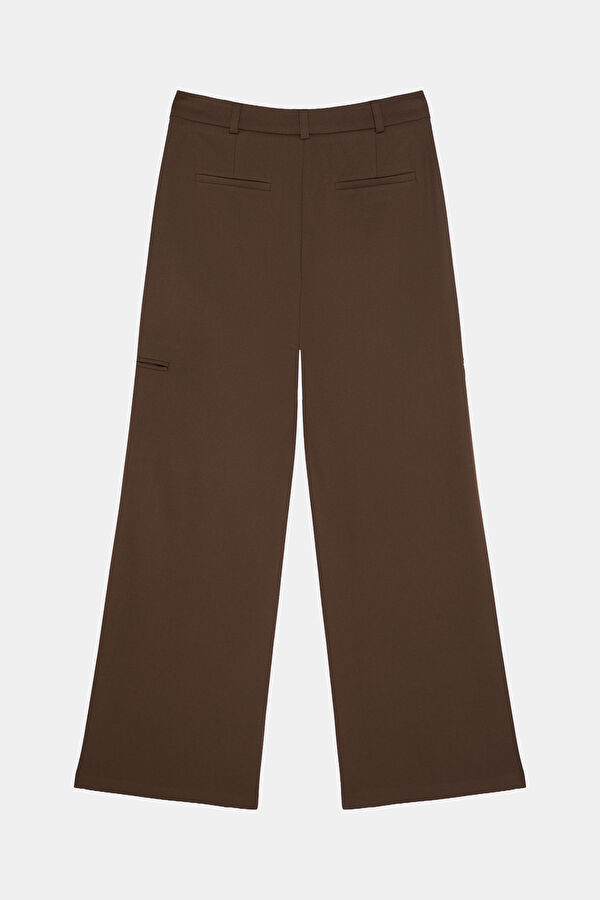 Coffee Wide Leg Women's Trousers 5