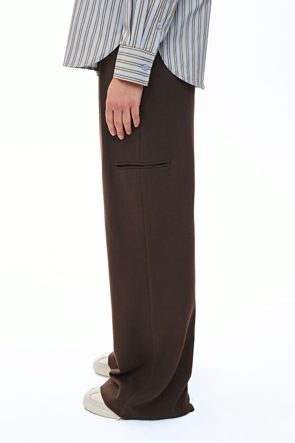 Coffee Wide Leg Women's Trousers 3