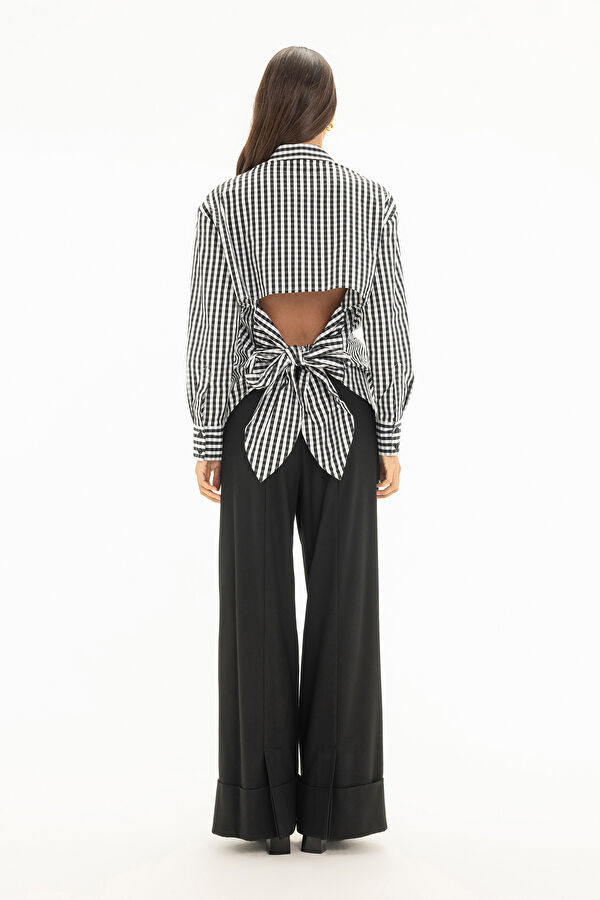 Black Wide Leg Women's Trousers 2