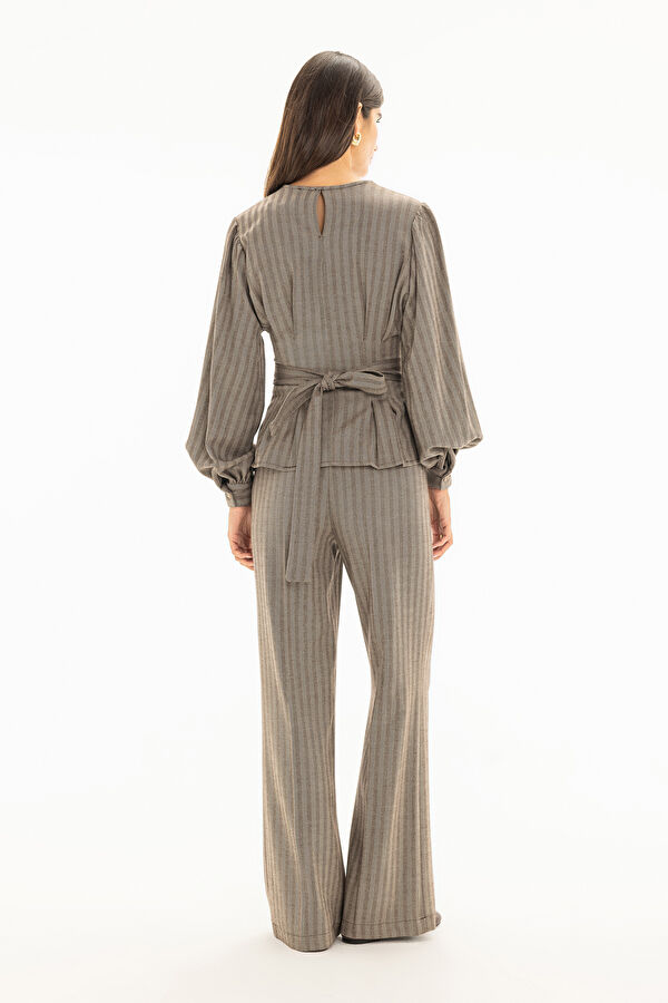 Coffee Wide Leg Women's Trousers 2