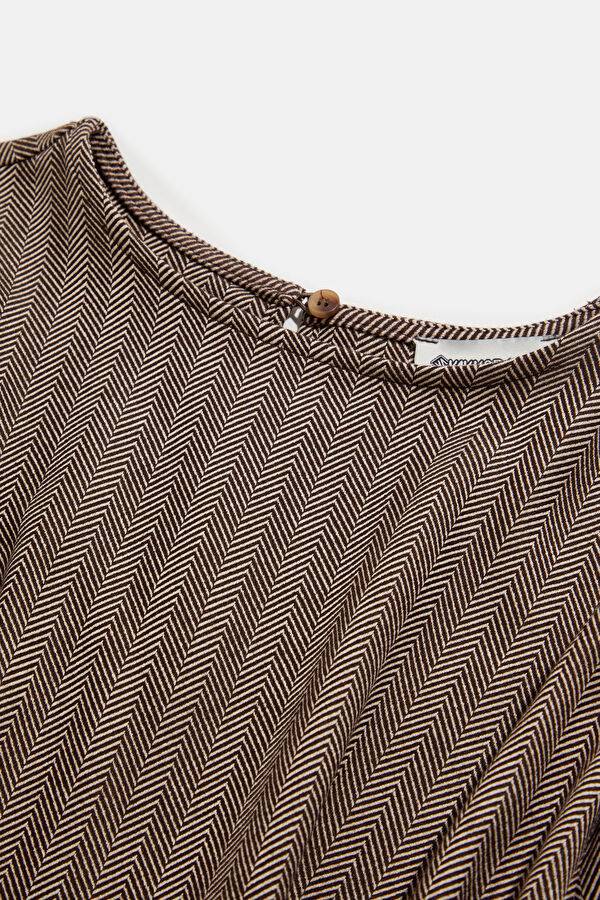 Coffee Short-Sleeved Women's Blouse 7