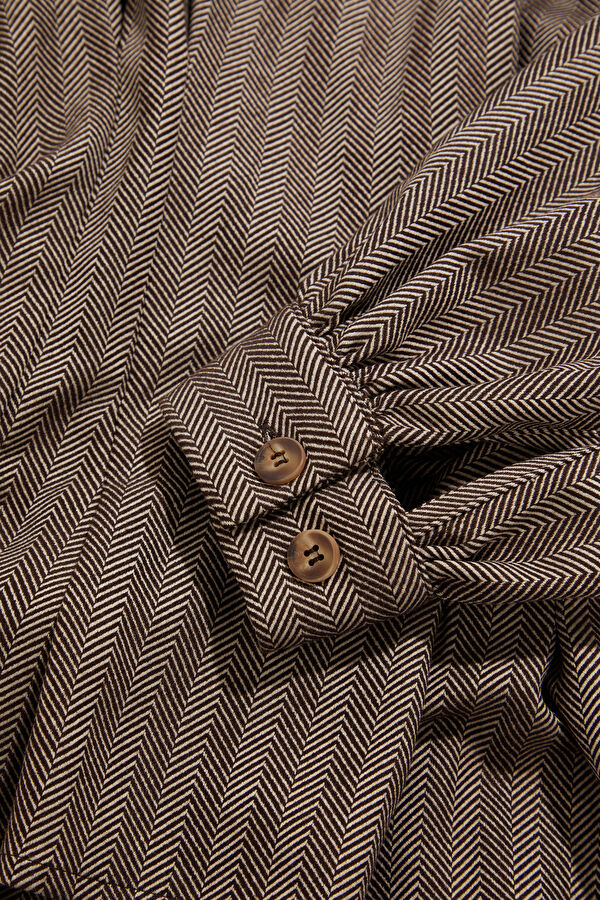 Coffee Short-Sleeved Women's Blouse 8