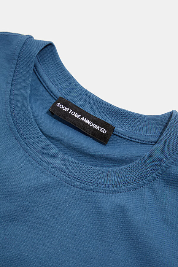 Navy Blue Crew Neck Women's T-Shirt 3