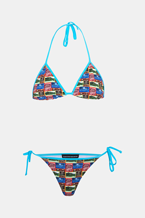 Mavi Bağcıklı Kadın Bikini