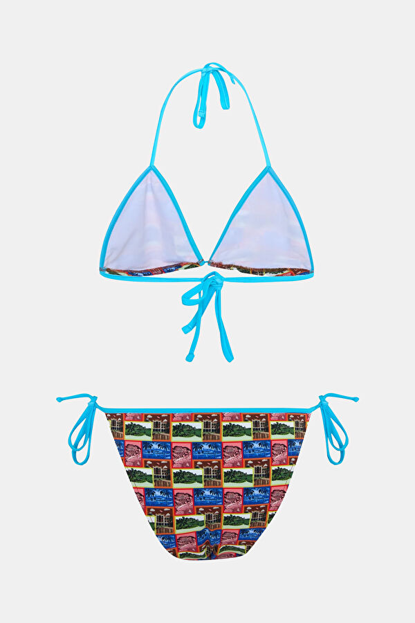 Mavi Bağcıklı Kadın Bikini 2