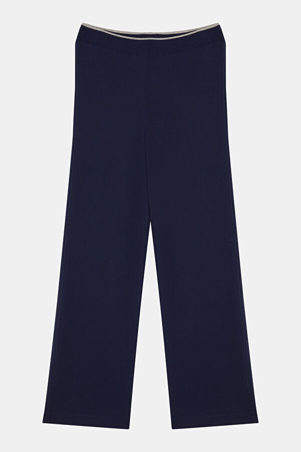 Navy Blue Wide Leg Women's Trousers