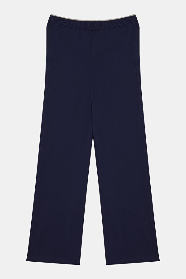 Navy Blue Wide Leg Women's Trousers 2