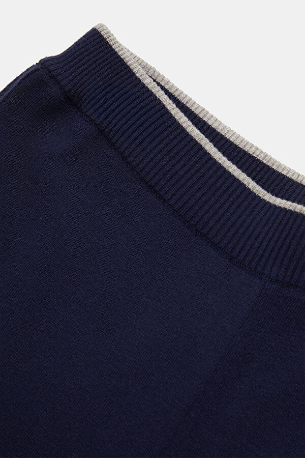 Navy Blue Wide Leg Women's Trousers 3