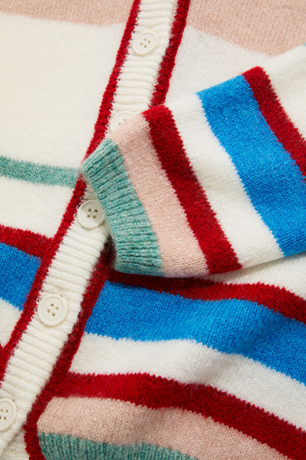 Multicolored Striped Women's Cardigan 8