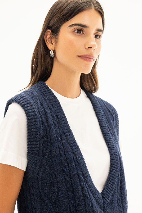 Navy Blue Women's Sweater 4