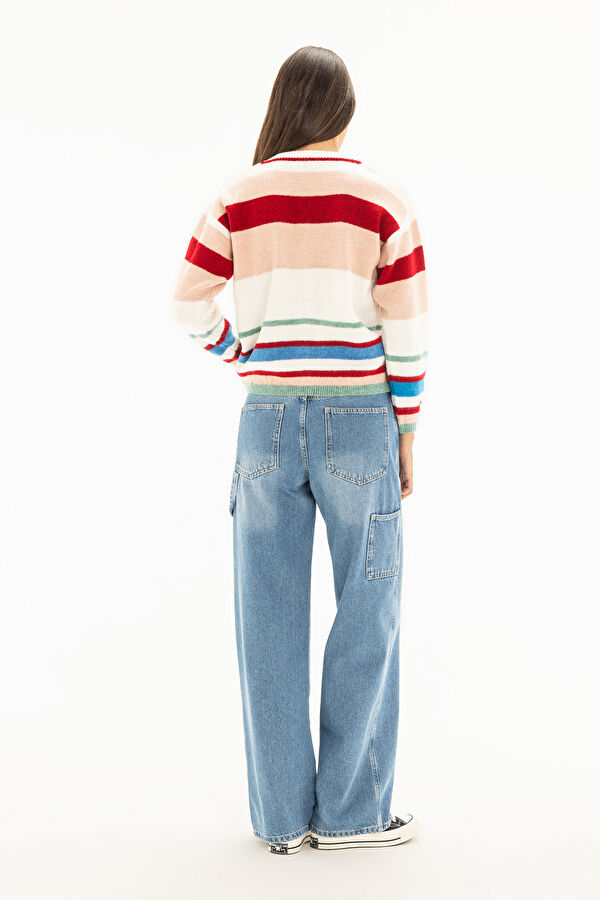 Multicolored Striped Women's Cardigan 2