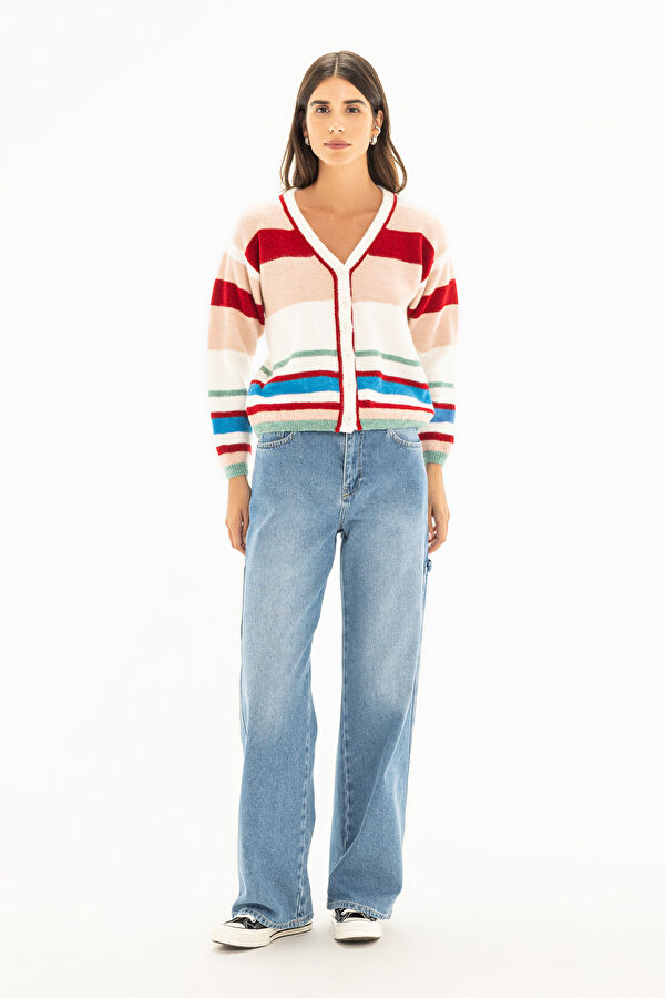 Multicolored Striped Women's Cardigan 3