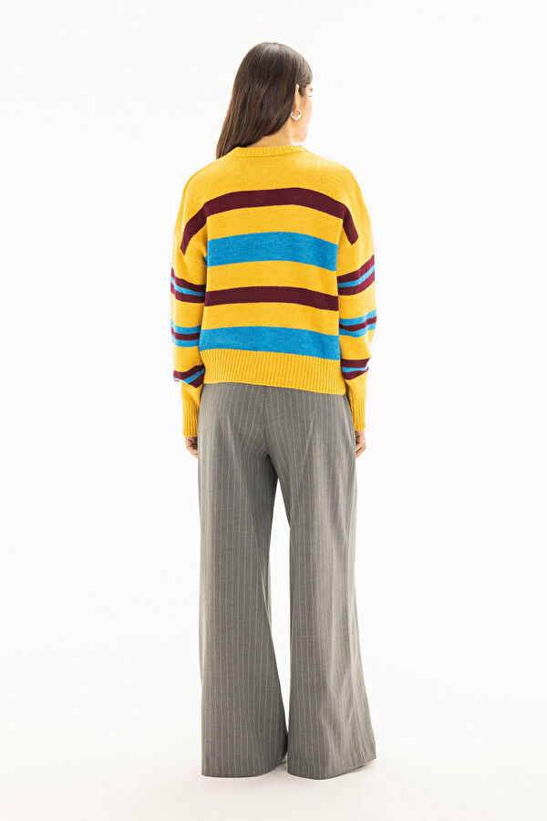 Multicolored Striped Women's Sweater 2