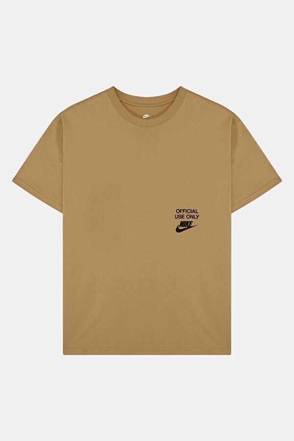Relax Fit Khaki Crew Neck Printed Men's T-Shirt
