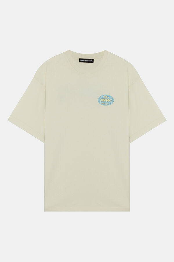 Relax Fit Cream Crew Neck Printed Men's T-Shirt 4