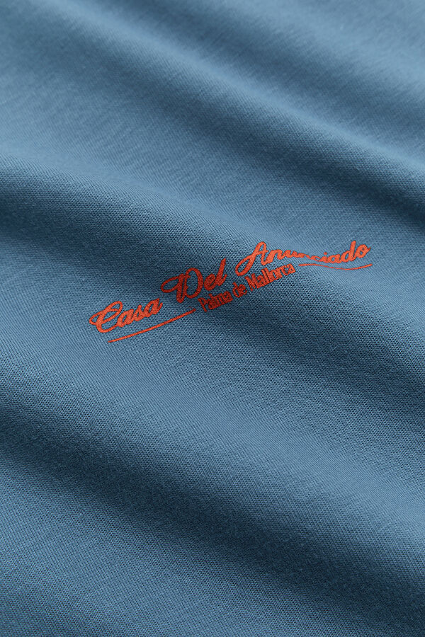 Relax Kalıp Lacivert Bisiklet Yaka Baskılı Erkek T-Shirt 4