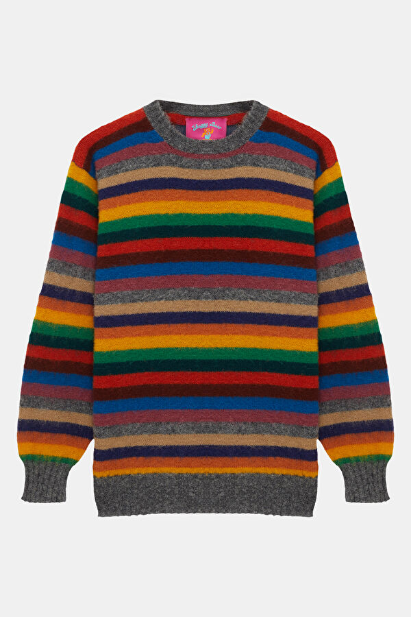Multicolored Striped Wool Knit Men's Sweater 4