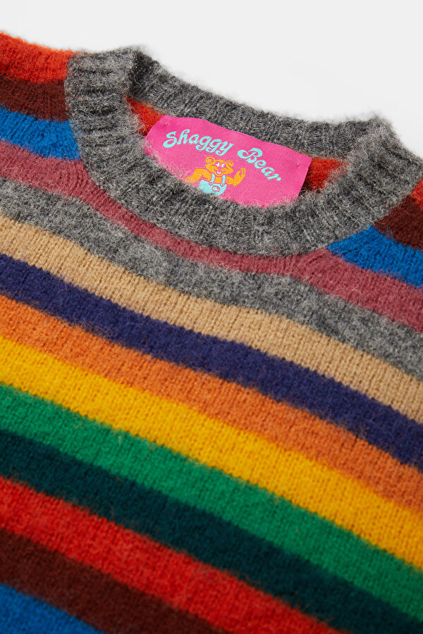 Multicolored Striped Wool Knit Men's Sweater 6