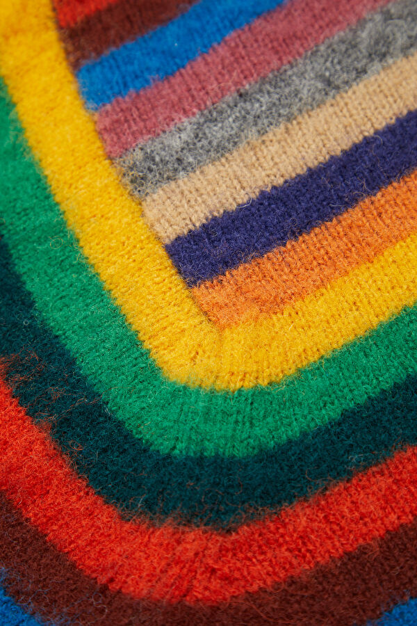 Multicolored Striped Wool Knit Men's Sweater 8