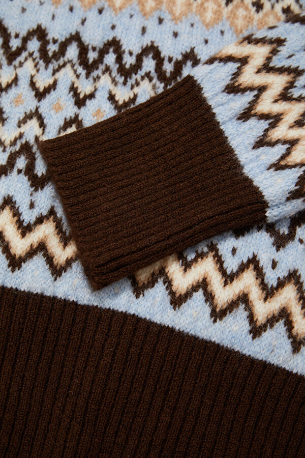 Coffee Patterned Knitted Women's Sweater 8