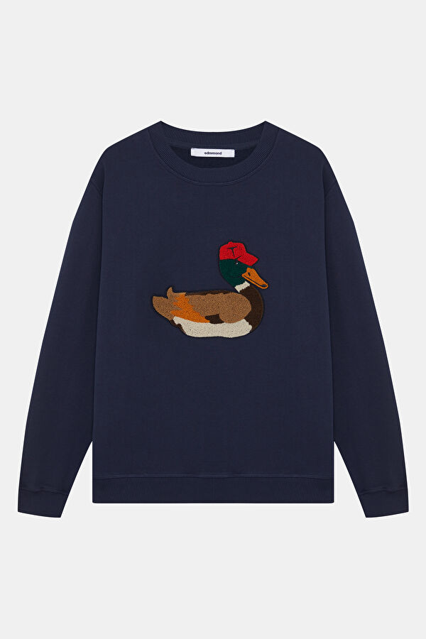 Relax Fit Navy Crew Neck Men's Sweatshirt