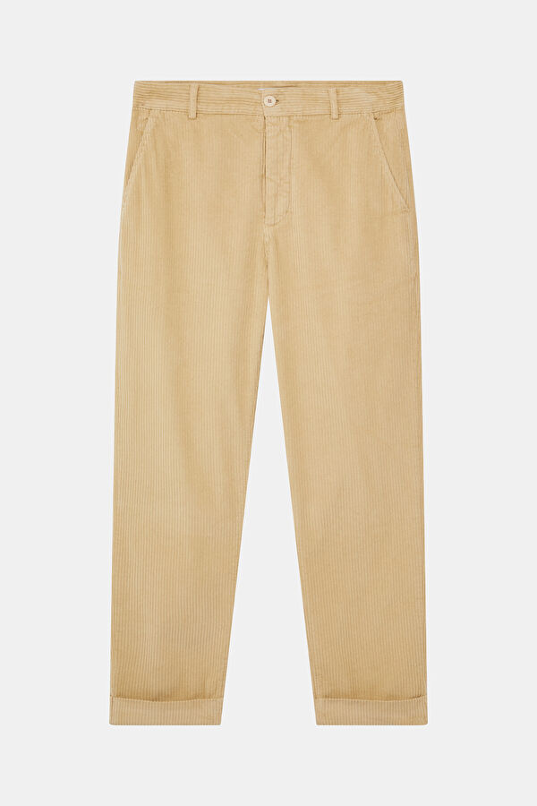 Relax Fit Cream Straight Men's Pants