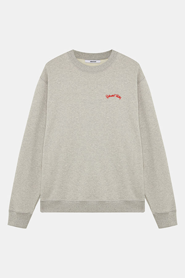 Gri Relax Kalıp Bisiklet Yaka Erkek Sweatshirt