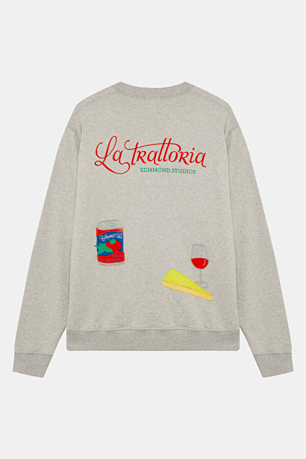Gri Relax Kalıp Bisiklet Yaka Erkek Sweatshirt 2