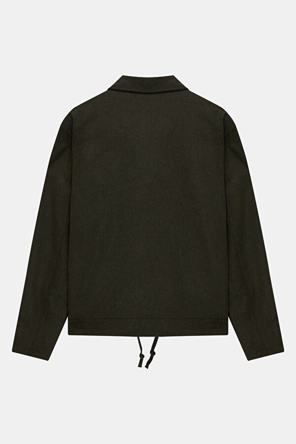 Khaki Buttoned Wool Men's Jacket 2