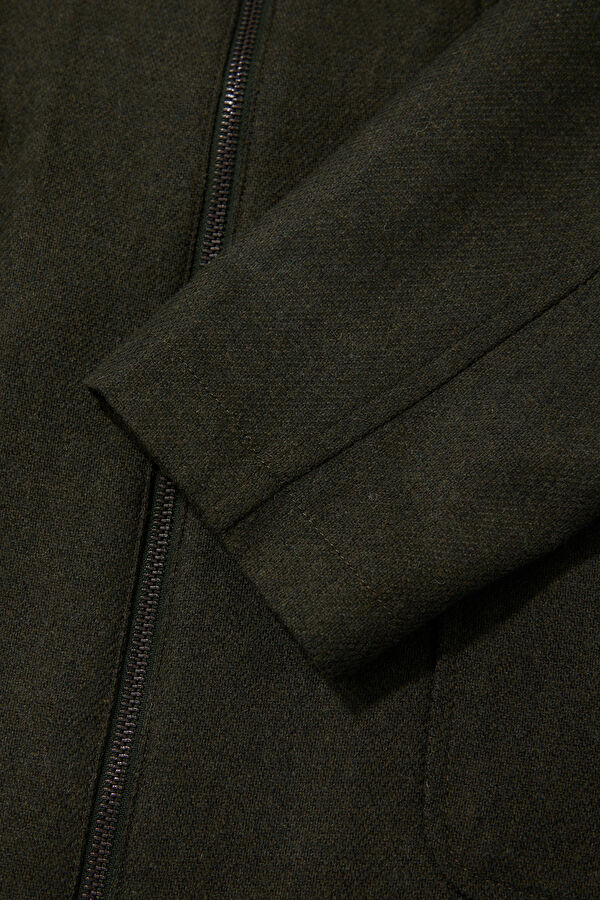 Khaki Buttoned Wool Men's Jacket 4