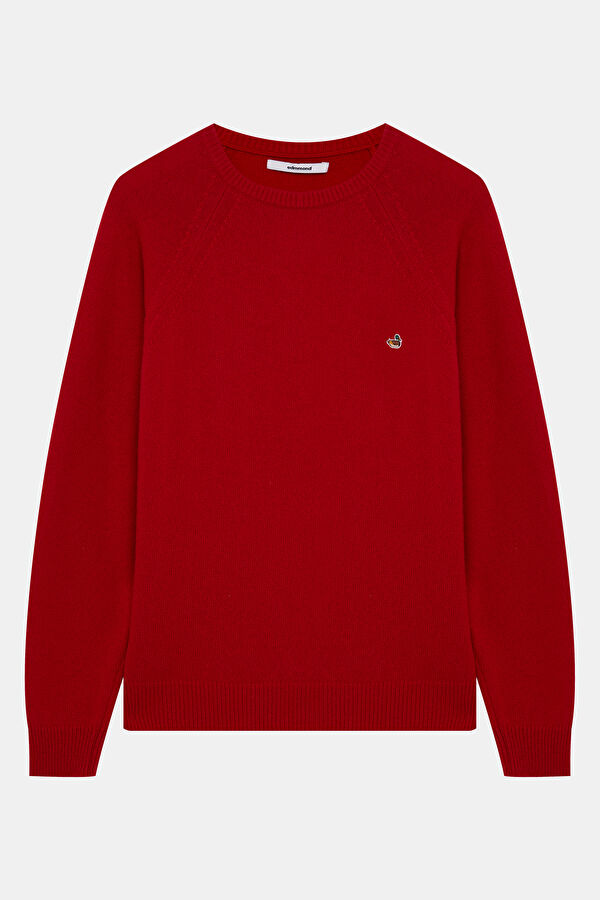 Kırmızı Relax Kalıp Bisiklet Yaka Erkek Sweatshirt