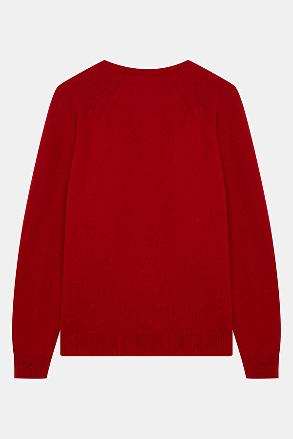 Kırmızı Relax Kalıp Bisiklet Yaka Erkek Sweatshirt 2