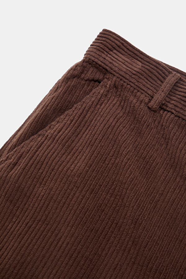 Relax Fit Brown Straight Men's Pants 4