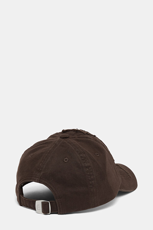 Brown Embroidered Organic Cotton Hat 3