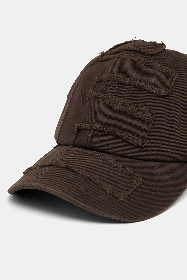 Brown Embroidered Organic Cotton Hat 4