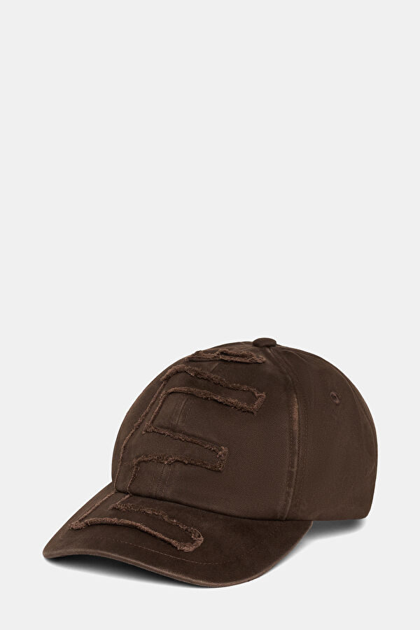 Brown Embroidered Organic Cotton Hat