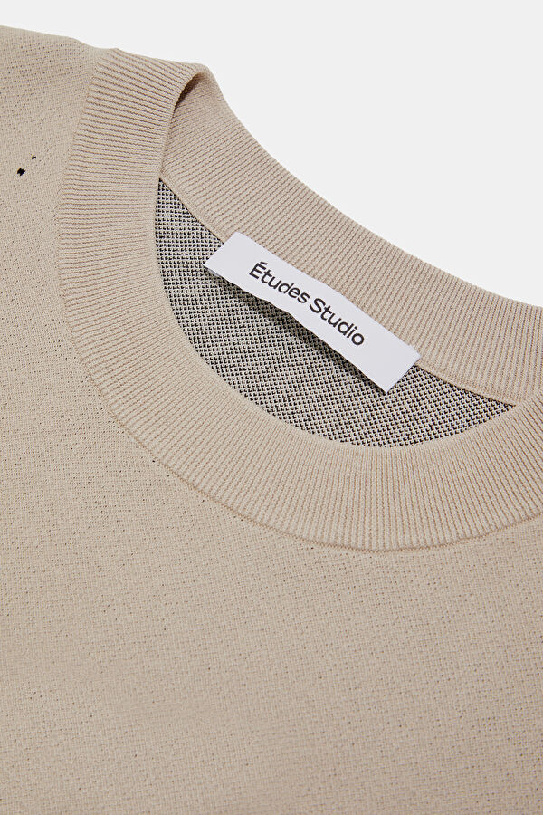Beige Patterned Viscose Men's Sweater 3