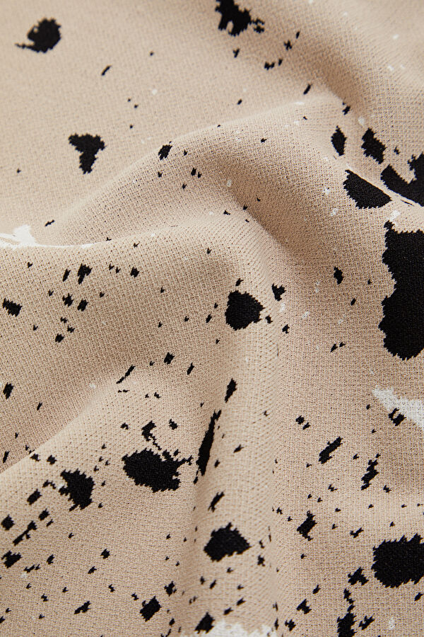 Beige Patterned Viscose Men's Sweater 5