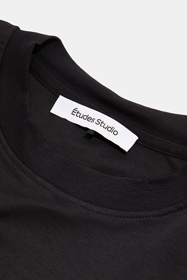 Oversize Black Crew Neck Printed Men's T-Shirt 3