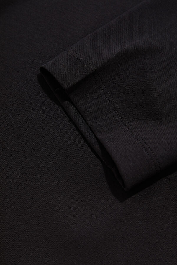 Oversize Black Crew Neck Printed Men's T-Shirt 5