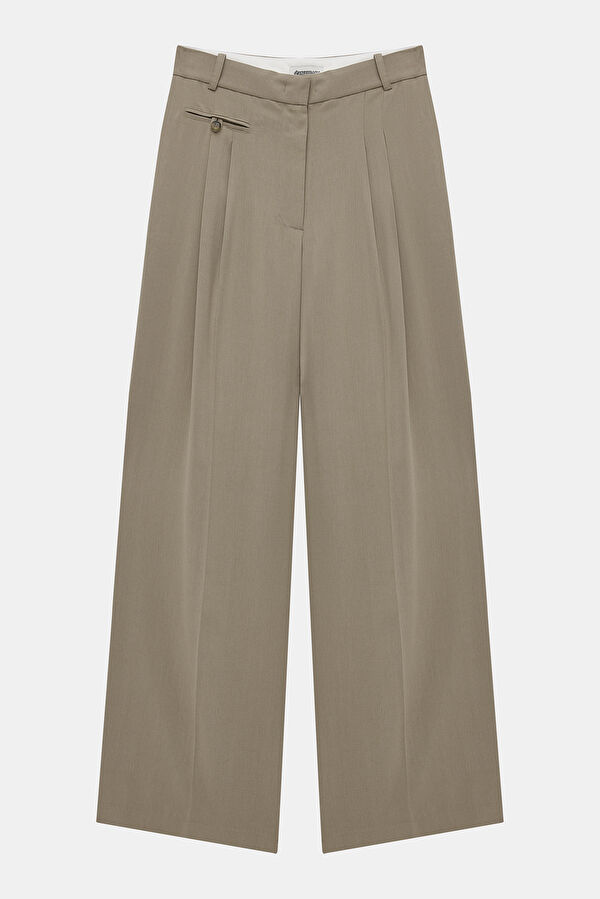 Beige Women's Trousers 4