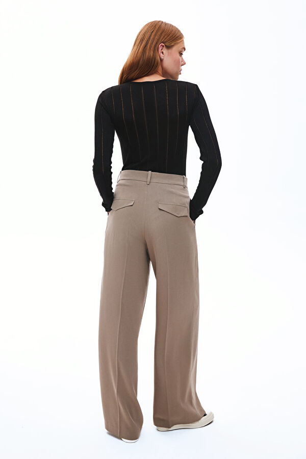 Beige Women's Trousers 2