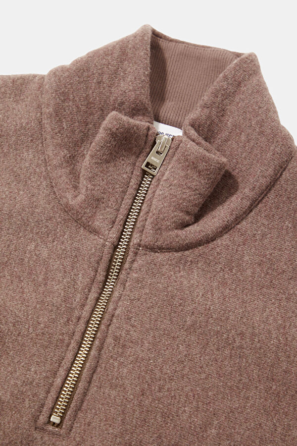 Brown Oversize Stand-Up Collar Men's Sweatshirt 3