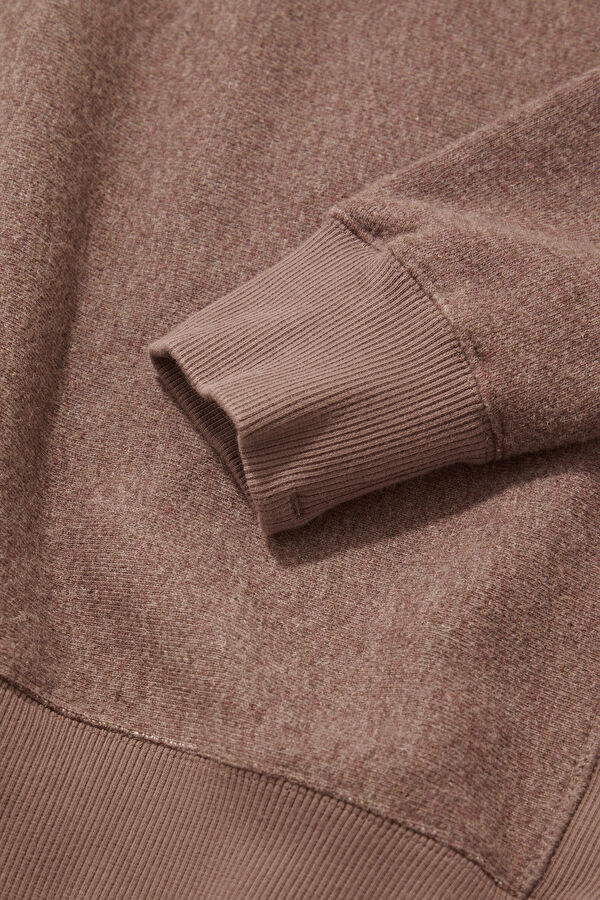 Brown Oversize Stand-Up Collar Men's Sweatshirt 4