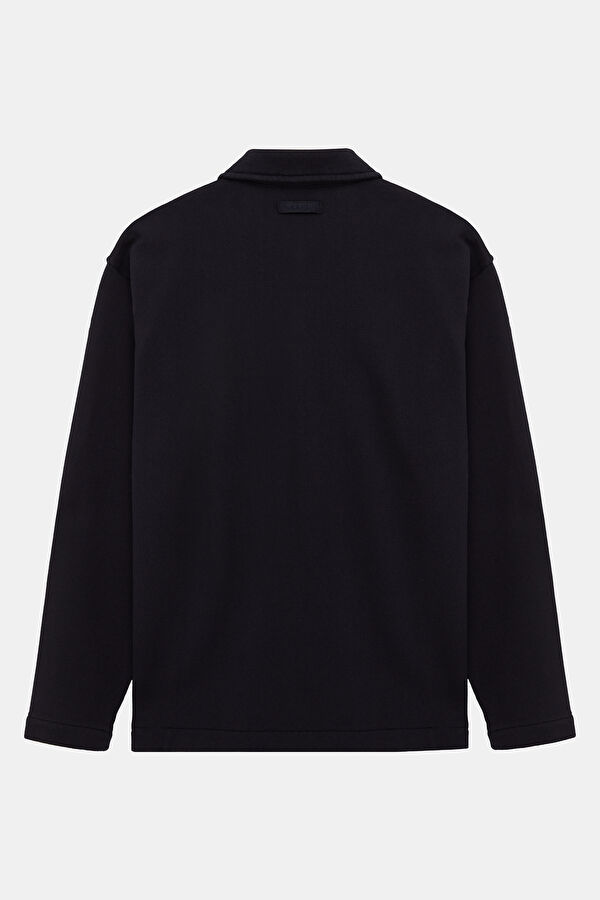 Oversize Lacivert Polo Yaka Erkek T-Shirt 2