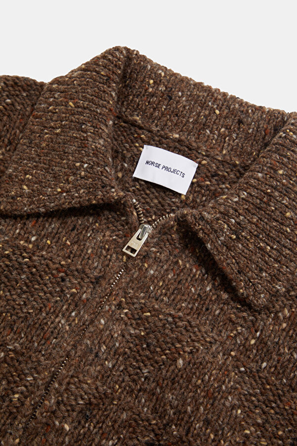 Men's Brown Zip-Up Wool Jacket 3