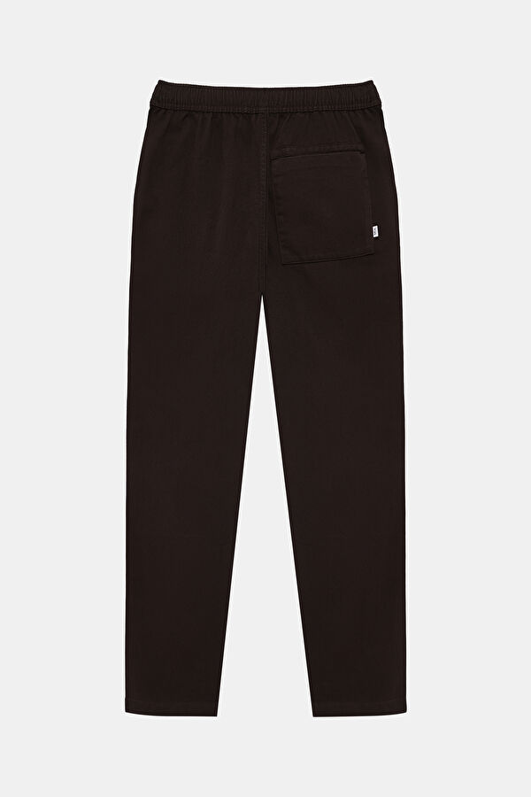 Koyu Kahve Tapered Fit Organik Pamuk Erkek Pantolon 6