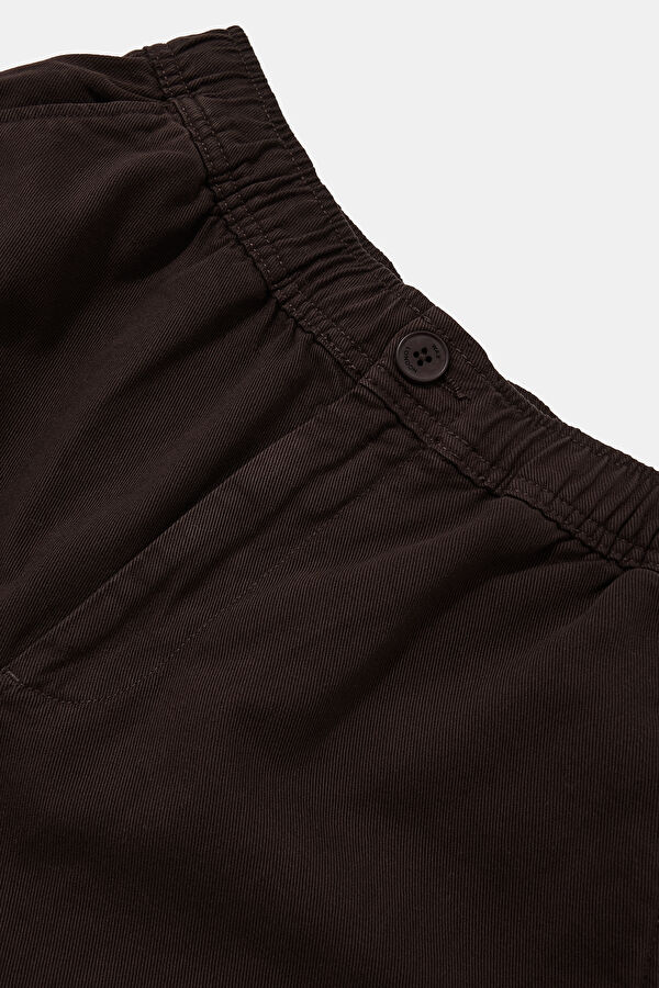 Koyu Kahve Tapered Fit Organik Pamuk Erkek Pantolon 7