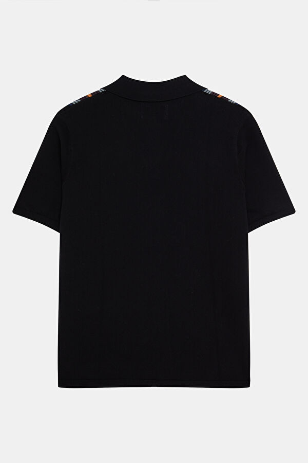 Relaxed Fit Black Striped Resort Collar Men's Shirt 2
