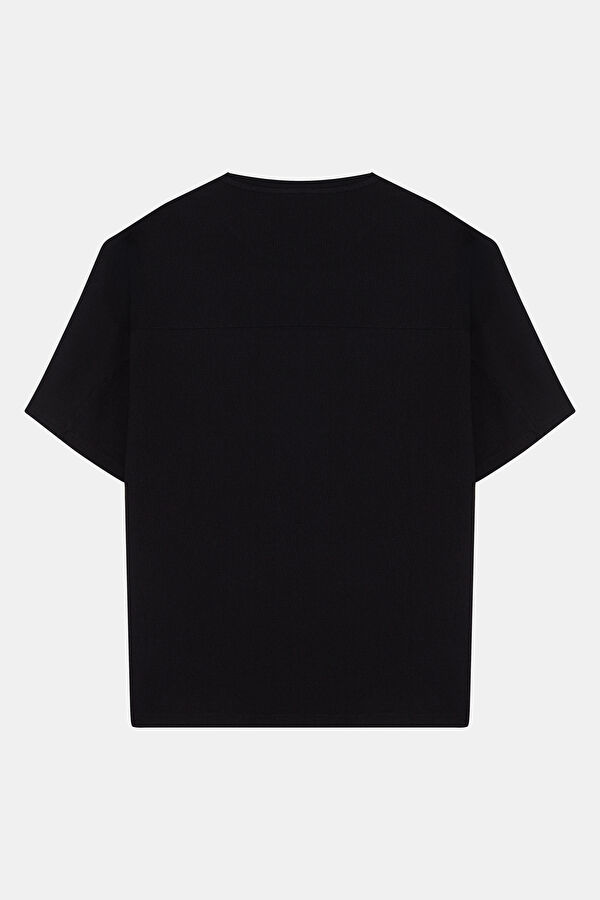 Relaxed Fit Black Crew Neck Men's T-Shirt 2